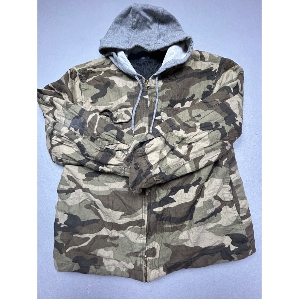 Faded Glory Hooded Jacket Cotton Camo M 38-40 Mens